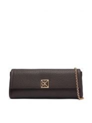 Calvin Klein Torebka Emblem Hw Pebble Clutch LV04F3740G Brązowy. Brązowe torebki wieczorowe CALVIN KLEIN, bez wzorów, ze skóry, wizytowe, bez kołnierzyka, bez ramiączek. Za 489.99 zł.