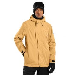 Kurtka snowboardowa męska W4 Graupel. Brązowe kurtki męskie SIROKO, m, bez wzorów, bez kaptura, narciarskie. W wyprzedaży za 425.00 zł.