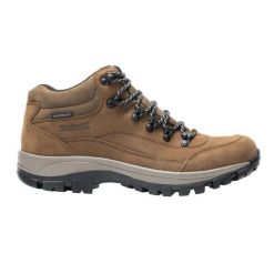 Męskie skórzane buty trekkingowe Bayton Mid. Brązowe buty trekkingowe męskie Regatta, z materiału, przed kolano, bez zapięcia, trekkingowe. Za 776.00 zł.