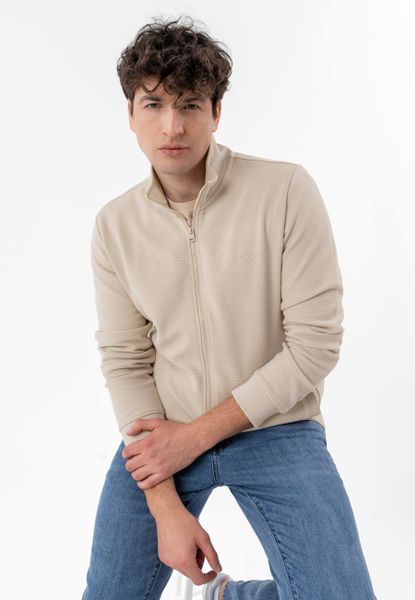 Rozpinana bluza B-STRIPE. Brązowe bluzy bez kaptura męskie Volcano, m, z bawełny. Za 169.99 zł.