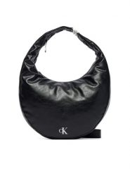 Calvin Klein Torebka Buckle Convertible Hobo Bag LV04F3446G Czarny. Czarne torebki klasyczne damskie CALVIN KLEIN, bez wzorów, ze skóry, bez dodatków. Za 649.99 zł.