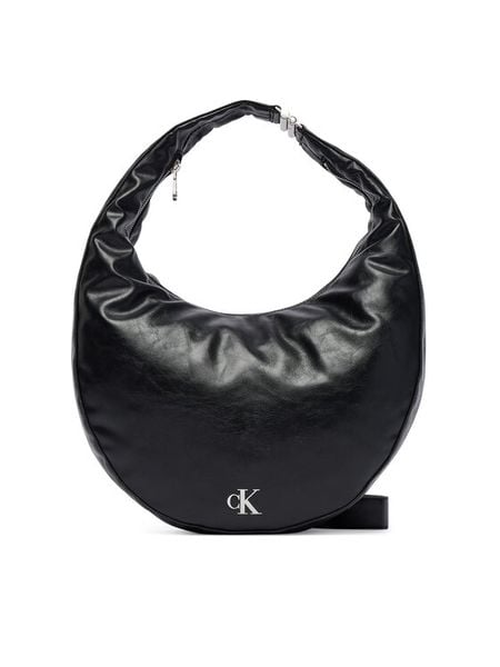 Calvin Klein Torebka Buckle Convertible Hobo Bag LV04F3446G Czarny. Czarne torebki klasyczne damskie CALVIN KLEIN, bez wzorów, ze skóry, bez dodatków. Za 649.99 zł.