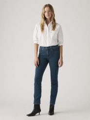 Levi's Dżinsy - Straight fit - w kolorze niebieskim rozmiar: W25/L30. Niebieskie jeansy damskie Levi's. Za 170.47 zł.