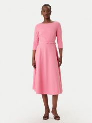 Rinascimento Sukienka koktajlowa CFC0127892003 Różowy Regular Fit. Czerwone sukienki damskie RINASCIMENTO, l, bez wzorów, z syntetyku, wizytowe, bez kołnierzyka, bez ramiączek. Za 699.99 zł.