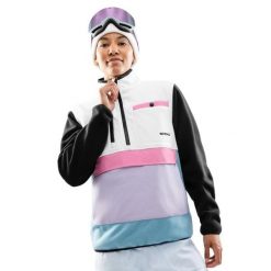 Damska bluza polarowa ze stójką Siroko Vinicunca-W White. Białe bluzy bez kaptura damskie SIROKO, z polaru. Za 253.00 zł.