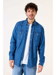 Garcia Koszula dżinsowa w kolorze niebieskim rozmiar: M. Niebieskie koszule męskie Garcia, m, bez wzorów, z bawełny, bez kołnierzyka, bez ramiączek. Za 113.99 zł.