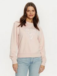 Guess Bluza W5RQ09 K8802 Różowy Regular Fit. Czerwone bluzy bez kaptura damskie Guess, xl, z bawełny. Za 209.99 zł.