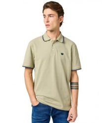 MESKA KOSZULKA WRANGLER POLO SHIRT TEA 112362829. Koszulki polo męskie Wrangler, xl, bez wzorów, bez ramiączek. Za 99.99 zł.
