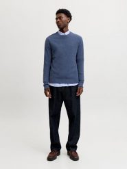 Jack & Jones Sweter w kolorze niebieskim rozmiar: S. Niebieskie swetry męskie Jack & Jones, s, bez wzorów, z bawełny, bez kołnierzyka. Za 119.95 zł.