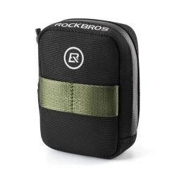 Mini torba podsiodłowa Rockbros z uchwytem na naboje CO2 - czarno-zielona. Czarne torebki klasyczne damskie ROCKBROS, bez wzorów, bez dodatków. Za 43.99 zł.