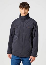 WRANGLER MĘSKA KURTKA ZIMOWA WINTER JACKET BLACK 112357266 W45B011936. Czarne kurtki męskie Wrangler, na zimę, l, bez wzorów, bez kaptura. Za 419.99 zł.
