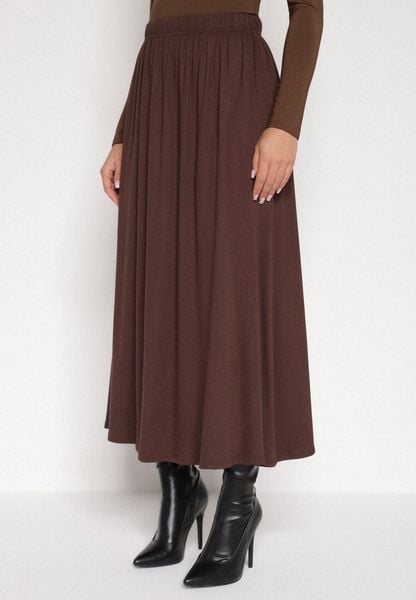 Brązowa Bawełniana Spódnica o Rozkloszowanym Kroju Tusnara. Brązowe spódniczki damskie Born2be, s, bez wzorów, z bawełny, midi, oversize. Za 109.99 zł.