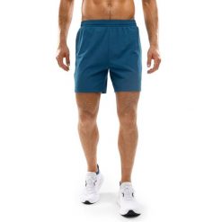 Męskie krótkie spodenki do biegania 2 w 1 Fitness Siroko Admix Blue. Niebieskie szorty męskie SIROKO, bez wzorów, z materiału. Za 169.00 zł.
