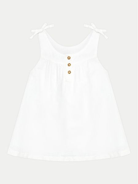 United Colors Of Benetton Sukienka letnia 4BE7GV01C Biały Regular Fit. Białe sukienki dziewczęce United Colors Of Benetton, na lato, bez wzorów, z bawełny, bez ramiączek. Za 69.99 zł.