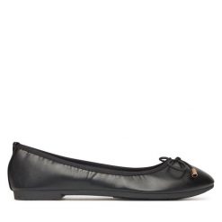 Baleriny DeeZee. Czarne baleriny damskie DeeZee, bez wzorów, bez obcasa. Za 59.99 zł.