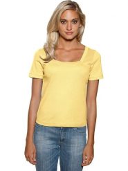 Heine Koszulka w kolorze żółtym rozmiar: 44. Żółte bluzki damskie Heine, bez wzorów, z bawełny, bez kołnierzyka. Za 56.99 zł.