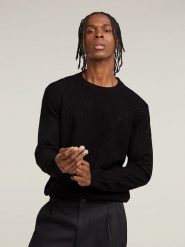G-Star Sweter w kolorze czarnym rozmiar: XL. Czarne swetry męskie G-Star, xl, bez wzorów, z bawełny, bez kołnierzyka. Za 232.78 zł.
