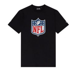 T-Shirt NFL Logo New Era Noir. Czarne t-shirty męskie New Era, l, bez wzorów, z bawełny, bez kołnierzyka. Za 174.00 zł.