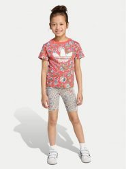 Adidas Komplet t-shirt i spodenki Liberty London JV7721 Czerwony Slim Fit. Czerwone koszulki dziewczęce Adidas, bez wzorów, z bawełny, bez ramiączek. Za 149.99 zł.