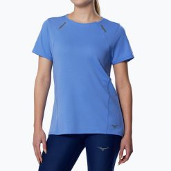 Koszulka do biegania damska Mizuno Active DryAeroFlow Tee. Niebieskie t-shirty damskie Mizuno, l, bez wzorów, z materiału, bez kołnierzyka. Za 229.99 zł.