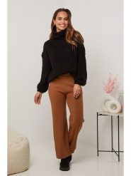 Soft Cashmere Spodnie w kolorze jasnobrązowym rozmiar: 38/40. Brązowe spodnie materiałowe damskie Soft Cashmere, bez wzorów, z kaszmiru, klasyczne, z podwyższonym stanem. Za 125.85 zł.