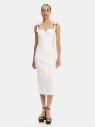 Versace Jeans Couture Sukienka jeansowa 78HAO951 Biały Slim Fit. Białe sukienki damskie Versace Jeans Couture, bez wzorów, z bawełny, bez kołnierzyka, bez ramiączek. Za 1,019.00 zł.