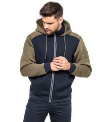 Bluza męska piankowa HELBOS AVACORE granatowo-oliwkowa. Niebieskie bluzy z kapturem męskie AVACORE, l, z materiału. Za 139.00 zł.