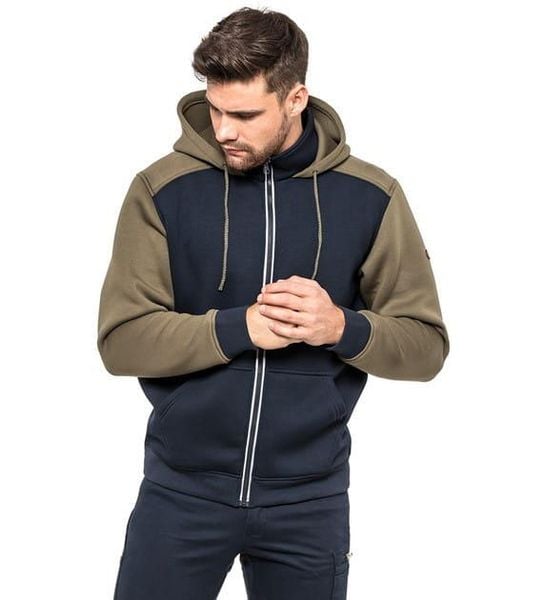 Bluza piankowa HELBOS AVACORE w kolorze granatowo-oliwkowym. Niebieskie bluzy z kapturem męskie AVACORE, l, z materiału. Za 139.00 zł.