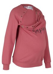 Bluza ciążowa i do karmienia 2w1. Fioletowe bluzy bez kaptura damskie bonprix. Za 159.99 zł.