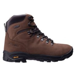 Buty Elbrus Sparow Mid Sympatex 92800623773 brązowe. Brązowe buty trekkingowe męskie z materiału, bez zapięcia, trekkingowe. Za 1,164.33 zł.