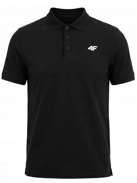 4F Koszulka polo w kolorze czarnym rozmiar: M. Czarne koszulki polo męskie 4f, m, bez wzorów, bez ramiączek. Za 82.95 zł.