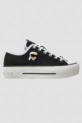 KARL LAGERFELD Czarne trampki damskie KAMPUS MAX NFT. Czarne trampki i tenisówki damskie Karl Lagerfeld, bez wzorów. W wyprzedaży za 309.99 zł.