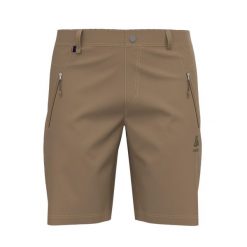 Spodenki trekkingowe męskie Odlo Short WEDGEMOUNT. Brązowe szorty męskie Odlo, bez kołnierzyka. W wyprzedaży za 195.00 zł.