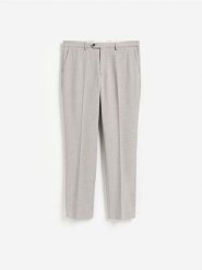 Spodnie garniturowe slim fit - brązowy. Brązowe spodnie wizytowe męskie Reserved, z tkaniny. Za 169.99 zł.