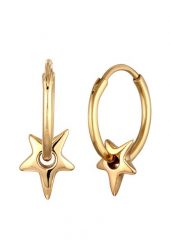 Elli Kolczyki Creole Srebro 925 Sterling Kobiety Earrings dla Kobiet Gwiazda 1 ct Damski. Szare kolczyki damskie Elli, srebrne. Za 288.99 zł.