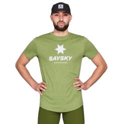 Koszulka Saysky Combat Logo. Zielone t-shirty sportowe męskie SAYSKY, m, bez ramiączek, do biegania. Za 251.90 zł.