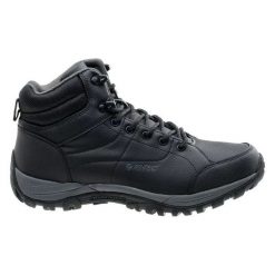 Buty Hi-Tec Canori Mid 92800210754 czarne. Czarne buty trekkingowe męskie z gumy, bez zapięcia. Za 294.04 zł.