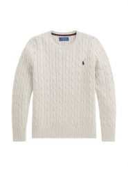 Polo Ralph Lauren Sweter 323702674024 Biały Regular Fit. Białe swetry chłopięce Polo Ralph Lauren, bez wzorów, z bawełny, bez kołnierzyka. Za 449.99 zł.