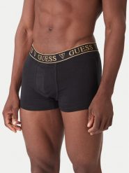 Guess Komplet bokserek U5BG64 KCD31 Czarny. Czarne bokserki męskie Guess, z aplikacjami, z bawełny. Za 279.99 zł.