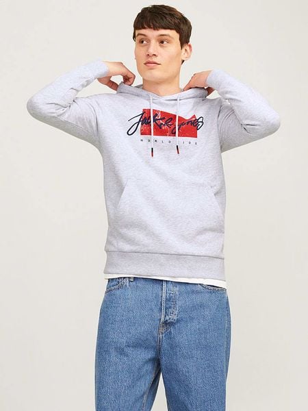 Jack & Jones Bluza "Whitley" w kolorze jasnoszarym rozmiar: S. Szare bluzy z kapturem męskie Jack & Jones, s. Za 91.99 zł.