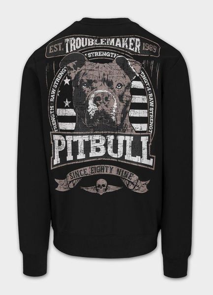 Bluza męska Pitbull TROUBLEMAKER. Czarne bluzy bez kaptura męskie PITBULL, m, z bawełny. Za 149.99 zł.