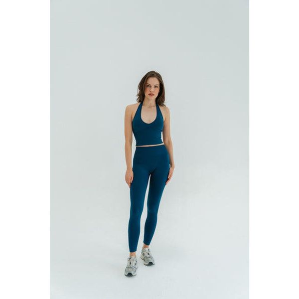 Legginsy modelujące do jogi Moonholi Malibu Evenings z wysokim stanem. Niebieskie bielizna termoaktywna damska MOONHOLI, m, bez wzorów. Za 359.00 zł.