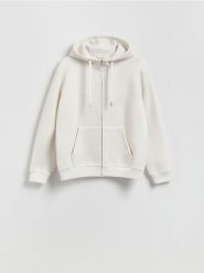 Bluza regular z kapturem - złamana biel. Bluzy z kapturem męskie Reserved, l, z bawełny. Za 139.99 zł.