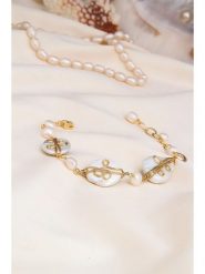 Pierres delicates Bransoletka w kolorze białym z perłami rozmiar: onesize. Białe bransoletki damskie Pierres delicates, z mosiądzu. Za 104.39 zł.