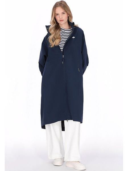 Schmuddelwedda Płaszcz przeciwdeszczowy w kolorze granatowym rozmiar: M. Niebieskie kurtki przeciwdeszczowe damskie Schmuddelwedda, m, bez kaptura. Za 254.74 zł.