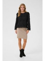 Cream Bluzka w kolorze czarnym rozmiar: 36. Czarne bluzki damskie Cream, bez wzorów, z bawełny, bez kołnierzyka, bez ramiączek. Za 130.19 zł.