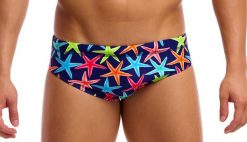 Kąpielówki męskie Funky Trunks Starry Night - slipy. Brązowe kąpielówki męskie FUNKY TRUNKS, m, bez wzorów, z elastanu, do pływania. Za 139.00 zł.