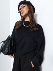 Bluza crewneck soft touch z dodatkiem wiskozy - czarny. Czarne bluzy bez kaptura damskie Sinsay, l, bez wzorów, z wiskozy, bez ramiączek, bez kaptura. Za 45.99 zł.