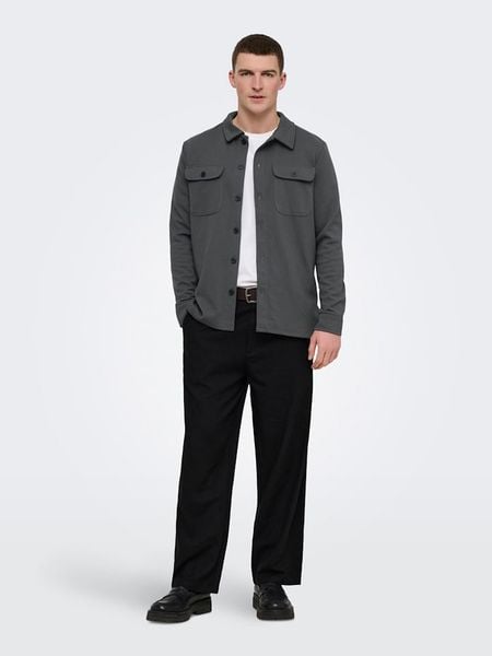 ONLY & SONS Kurtka koszulowa "Onsnewkodyl" w kolorze antracytowym rozmiar: L. Czarne kurtki męskie Only & Sons, l, bez wzorów, bez kaptura. Za 129.95 zł.