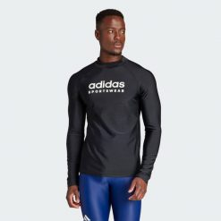 Koszulka Long Sleeve Rash Guard. Czarne koszulki męskie z długim rękawem Adidas, s, z materiału. W wyprzedaży za 125.95 zł.